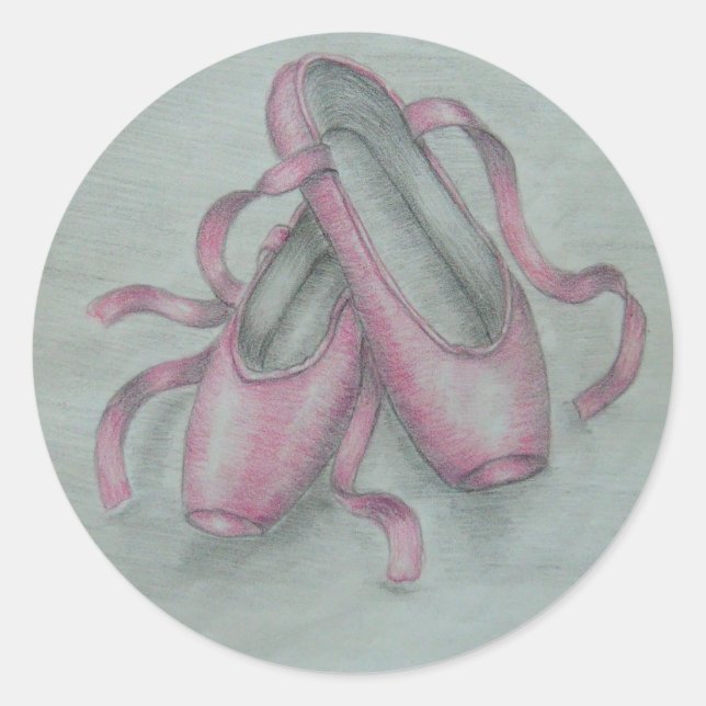 Pegatina Redonda Zapatos de ballet (Anverso)