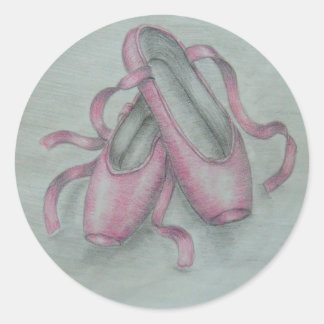 Pegatina Redonda Zapatos de ballet