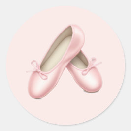 Pegatina Redonda Zapatos de ballet rosados encantadores Emoji