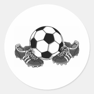 Pegatina Redonda Zapatos de bolas de fútbol