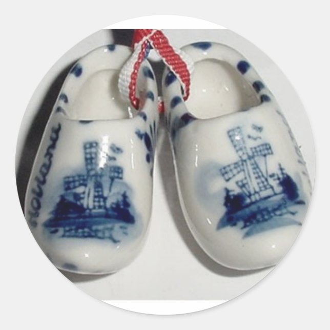 Pegatina Redonda zapatos holandeses (Anverso)