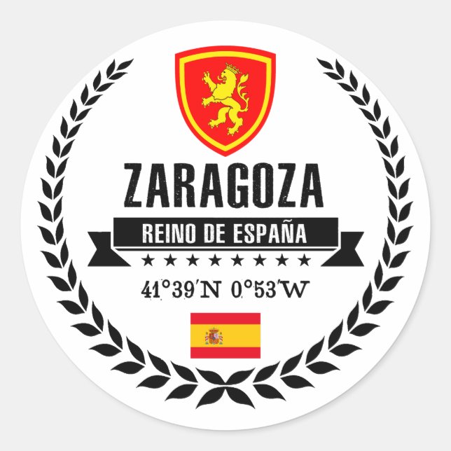 Pegatina Redonda Zaragoza (Anverso)