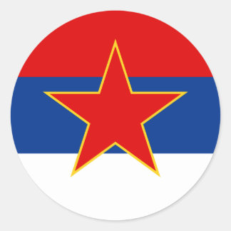 Pegatina Redonda Zastava Srbije, bandera serbia