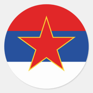 Pegatina Redonda Zastava Srbije, bandera servia