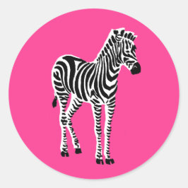 Pegatina Redonda Zebra