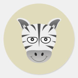 Pegatina Redonda Zebra
