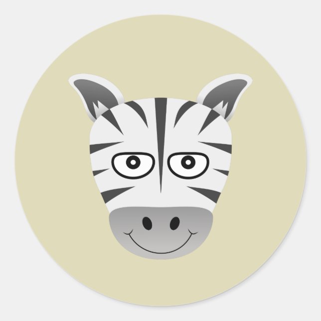 Pegatina Redonda Zebra (Anverso)