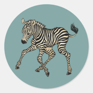 Pegatina Redonda Zebra de bebé