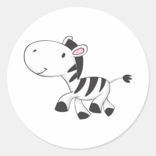 Pegatina Redonda Zebra de bebé