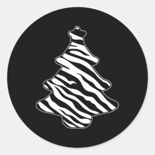 Pegatina Redonda Zebra Imprimir árbol de navidad Pajama Navidad Amo