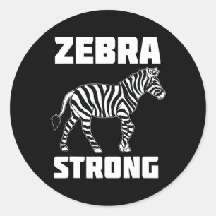 Pegatina Redonda Zebra Strong Ehlers Danlos Síndrome Wareness Warne