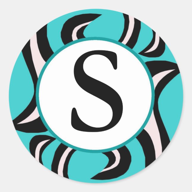 Pegatina Redonda Zebra Swirl (Anverso)