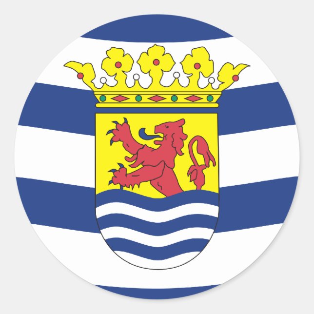 Pegatina Redonda Zelanda, Países Bajos (Anverso)