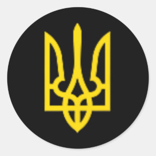 Pegatina Redonda Zelensky Ucrania Presidente ucraniano Zelenskyy Tr