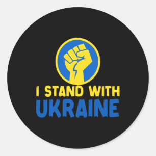 Pegatina Redonda Zelenskyy Me Mantengo Con Ucrania Uni Sticker 