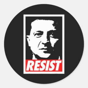 Pegatina Redonda Zelenskyy - Resiste Apoya a Ucrania Yo Estoy Con U