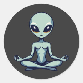 Pegatina Redonda Zen Alien