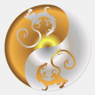 Pegatina Redonda Zen Dragons