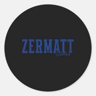 Pegatina Redonda Zermatt Suiza Alpes suizos Esquí alpino Sove