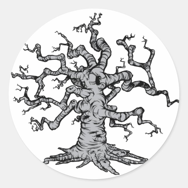 Pegatina Redonda Zero Sophisto - Árbol (Anverso)