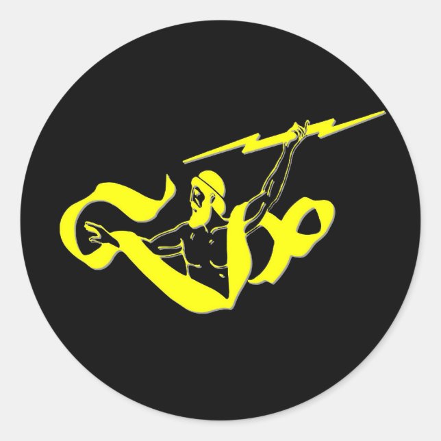 Pegatina Redonda Zeus (Anverso)