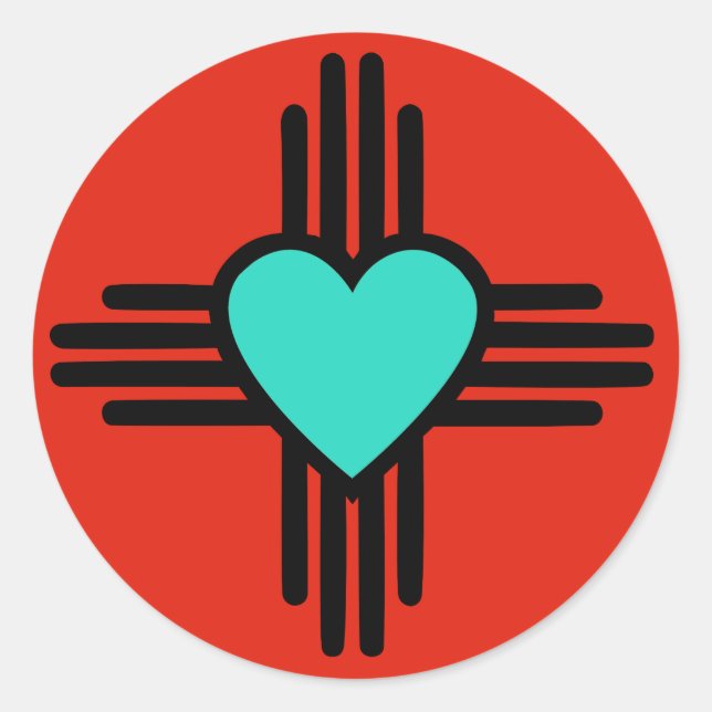 Pegatina Redonda Zia Love (Anverso)