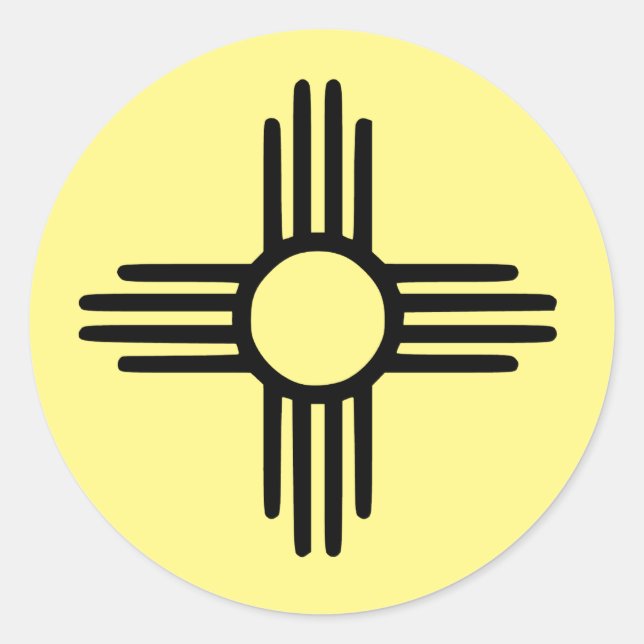 Pegatina Redonda Zia Sun (Anverso)