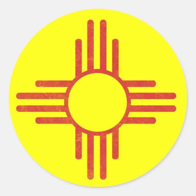 Pegatina Redonda Zia Vintage (Anverso)