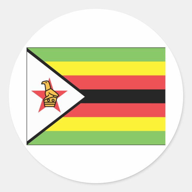 Pegatina Redonda Zimbabue (Anverso)