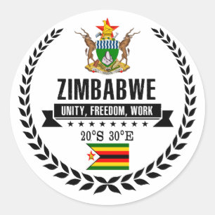 Pegatina Redonda Zimbabue