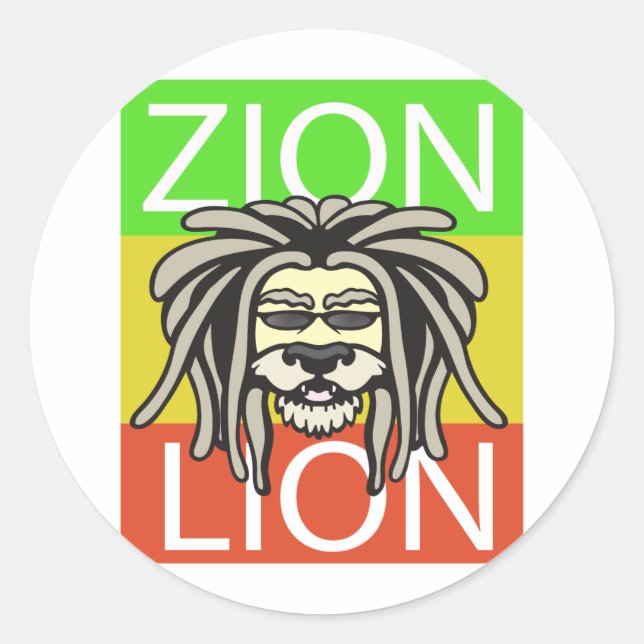 PEGATINA REDONDA ZION LION (Anverso)