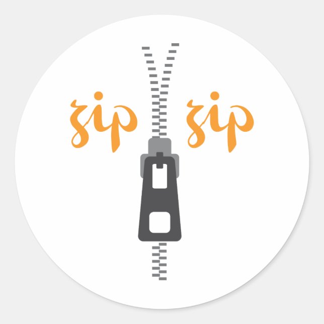 Pegatina Redonda Zipper Zip (Anverso)