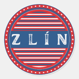 Pegatina Redonda Zlin City Pride Emblem – Czech Identity