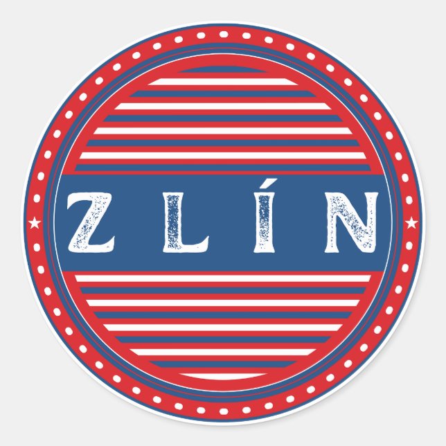 Pegatina Redonda Zlin City Pride Emblem – Czech Identity (Anverso)
