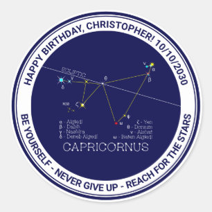 Pegatina Redonda Zodiac Constellation Capricornus