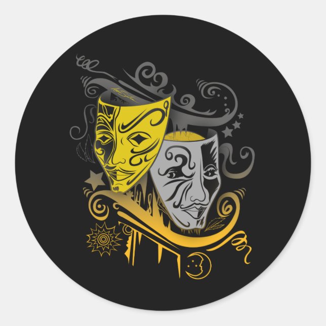 Pegatina Redonda Zodiac - Gemini (Anverso)