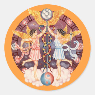 Pegatina Redonda Zodiac Gemini - Personalizar!