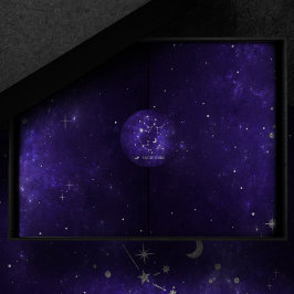 Pegatina Redonda Zodiac Purple Sagittarius | Horoscopio astrológico