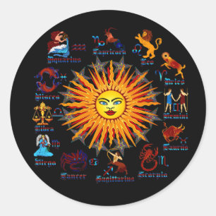 Pegatina Redonda Zodiac-Rótulos-Todo-V-1