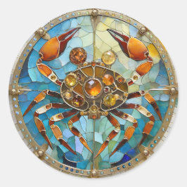 Pegatina Redonda Zodiaco - Cáncer El Cangrejo
