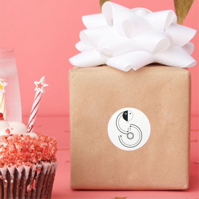 Pegatina Redonda Zodiaco de la serpiente  (Fiesta)