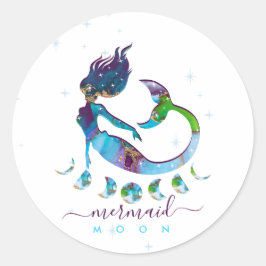 Pegatina Redonda Zodiaco espiritual de la sirena