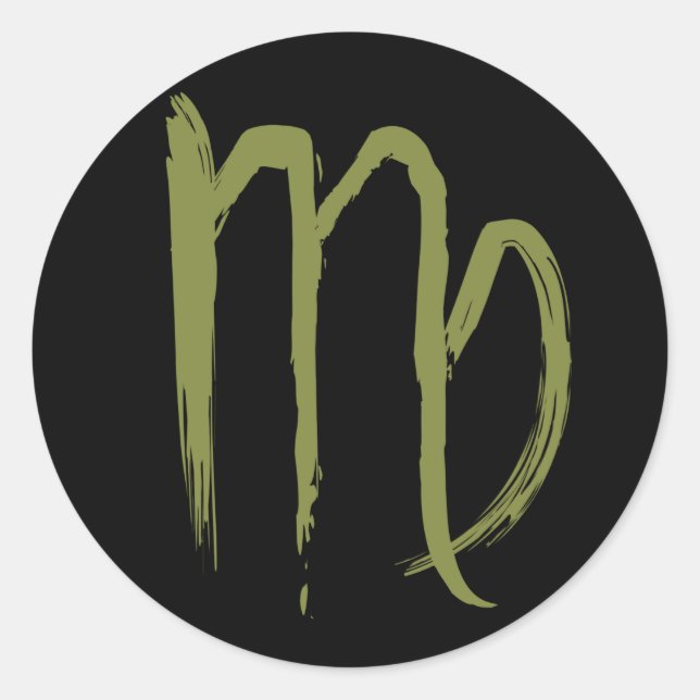 Pegatina Redonda Zodiaco VIRGO Cumpleaños Agosto Septiembre Astrolo (Anverso)