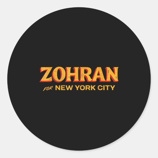 Pegatina Redonda Zohran Mamdani For Nyc Mayor Funny Cool Trendy Pro (Anverso)
