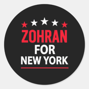 Pegatina Redonda Zohran para Nueva York – Apoyo político audaz
