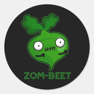 Pegatina Redonda Zom-beet Funny Zombie Beet Pun Dark BG