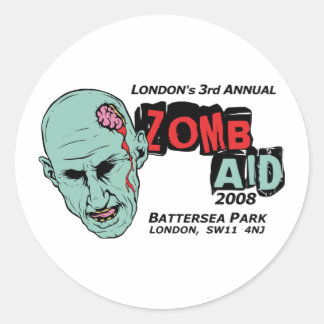 Pegatina Redonda Zomb Aid Zombies