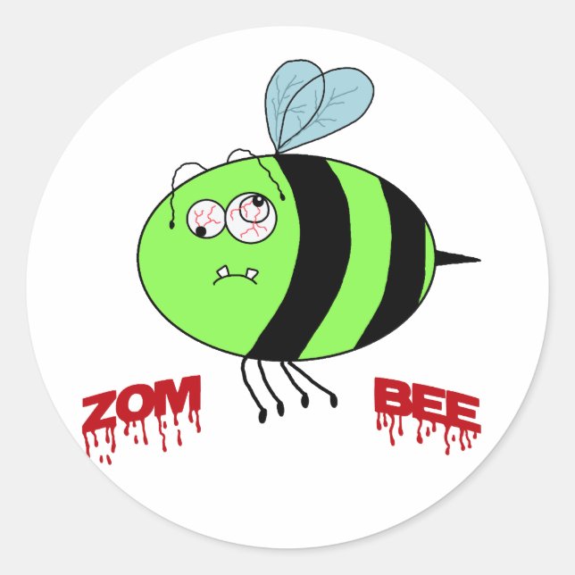 Pegatina Redonda ZomBee (Anverso)