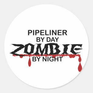Pegatina Redonda Zombi de Pipeliner