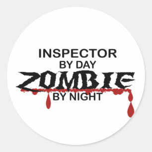 Pegatina Redonda Zombi del inspector